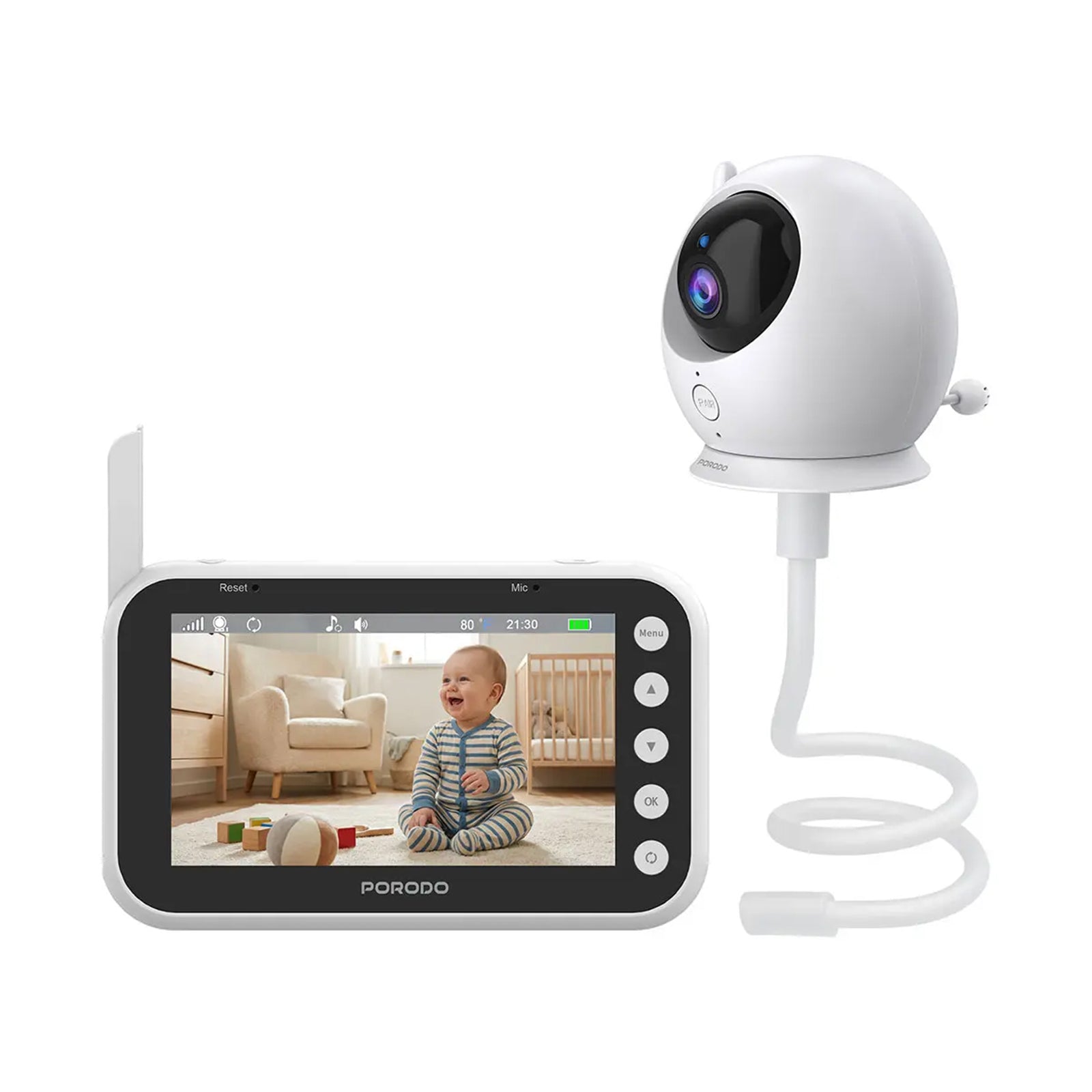 PORODO Lumi Lifestyle 2000mAh Battery Baby Monitor W. Stand