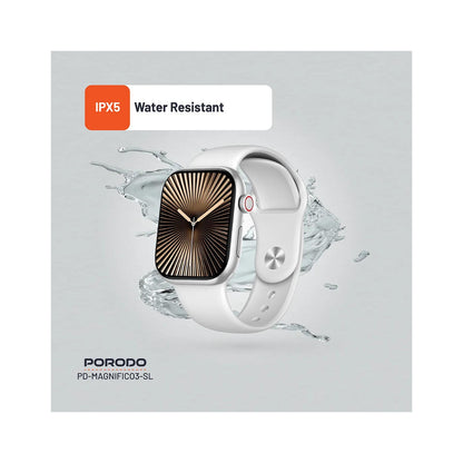 Porodo Magnifico 3 HD Smart Watch with Silver Straps PORODO