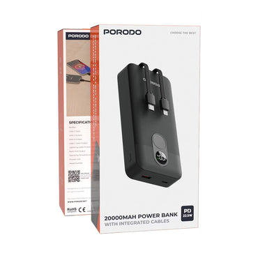 Porodo 20000mAh Powerbank 2xType-C, USB A and Type C