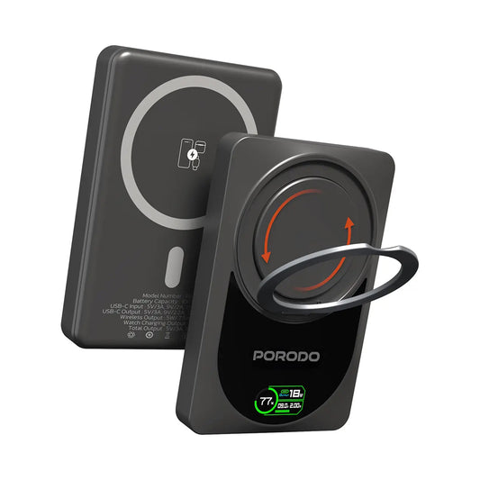 PORODO 10000mAh Power bank 5V/3A Max. Qi2 - Dark Grey