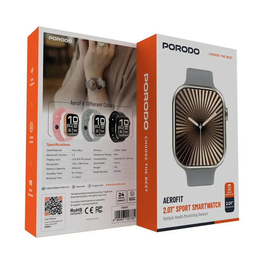 PORODO Aerofit 2.01" Sport Smartwatch - Grey