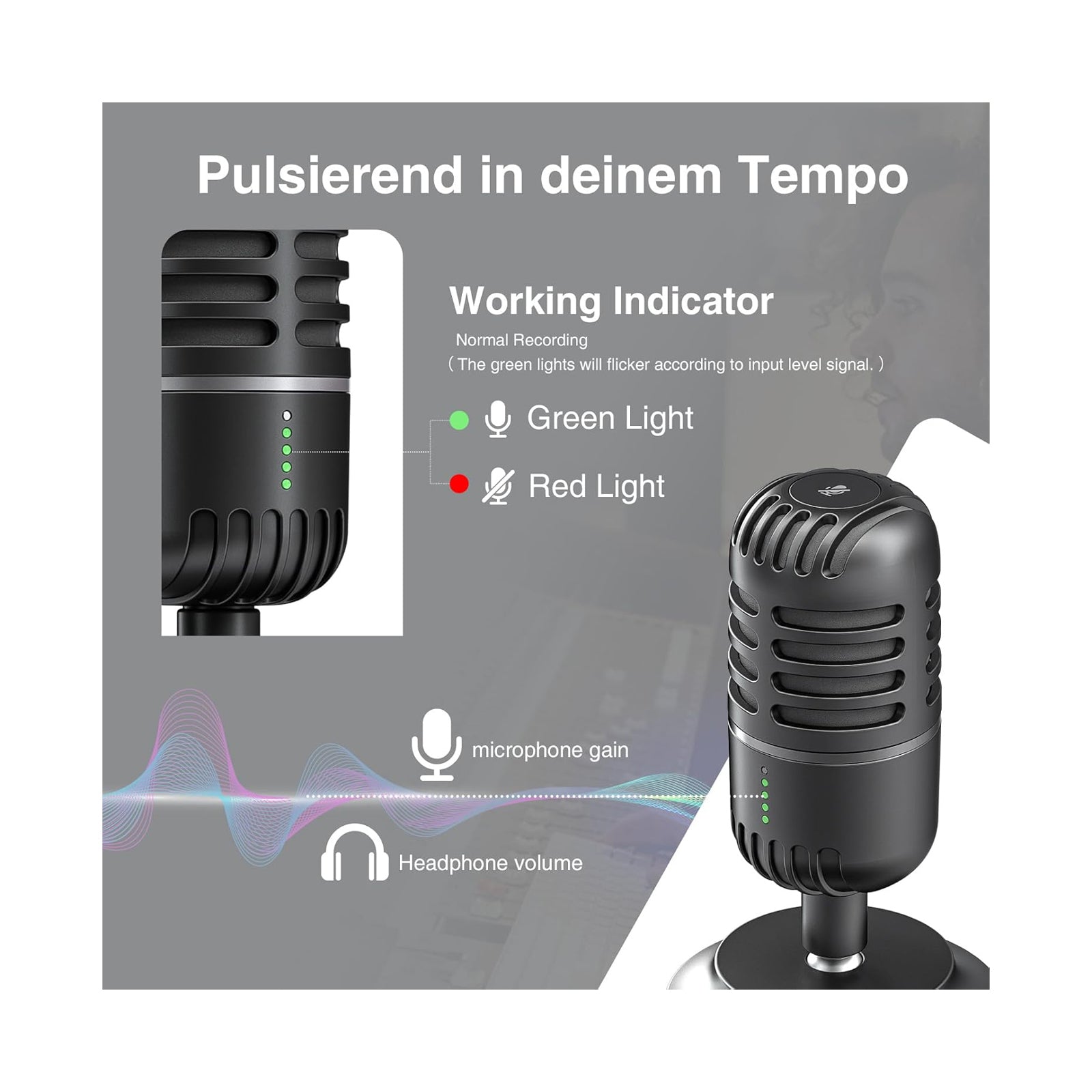 PORODO GAMING BASIC CARDIOID MICROPHONE + FIXED STAND -BLACK