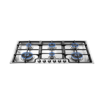 SMEG Hob 90 cm 6 Gas Burners Safety Stainless Steel
