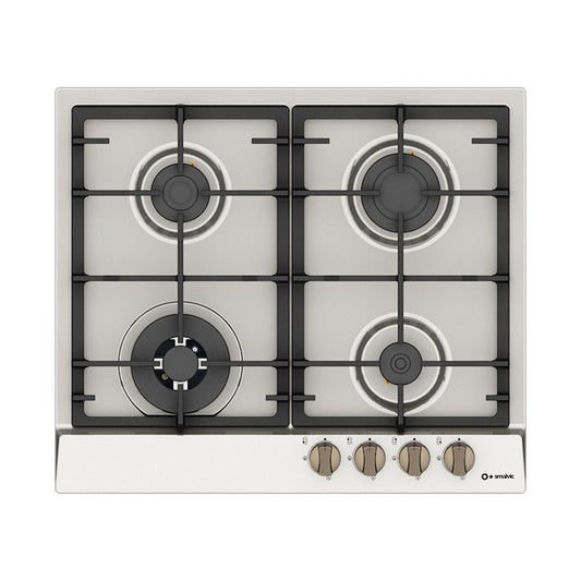 SMALVIC Hob 60cm 4 Gas Burners Inox