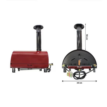 MERHI Oven Fiesta 300 Steel Red ( D:72 CM, W:60 CM, L:103)