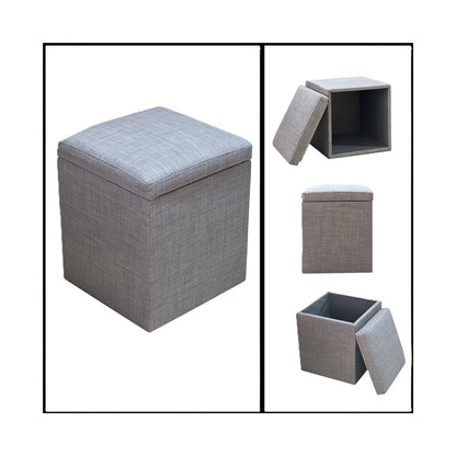 Pouf Square Fabric Storage