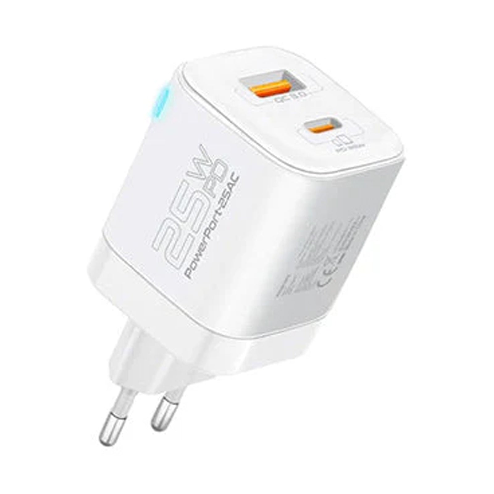 PROMATE ULTRA-FAST DUAL-P AC CHARGER WITH 25W POWER DELIVERY