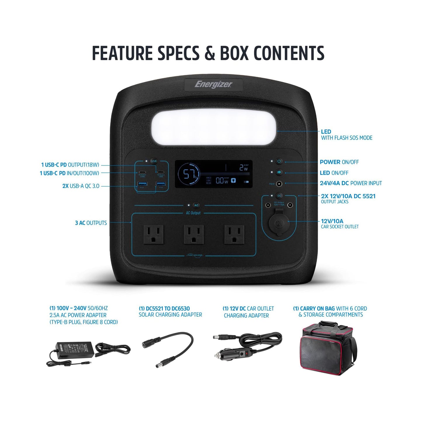 ENERGIZER PORTABLE POWER STATION 700W ULTRA HIGH CAPACITY