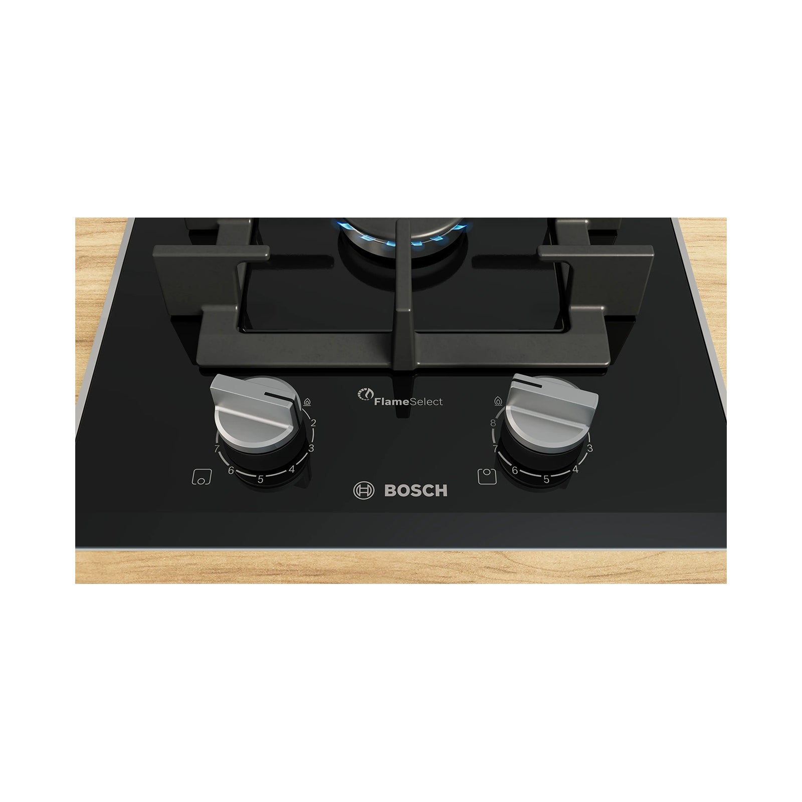 BOSCH Hob 30 cm 2 Gas Burners Vitroceramic Black