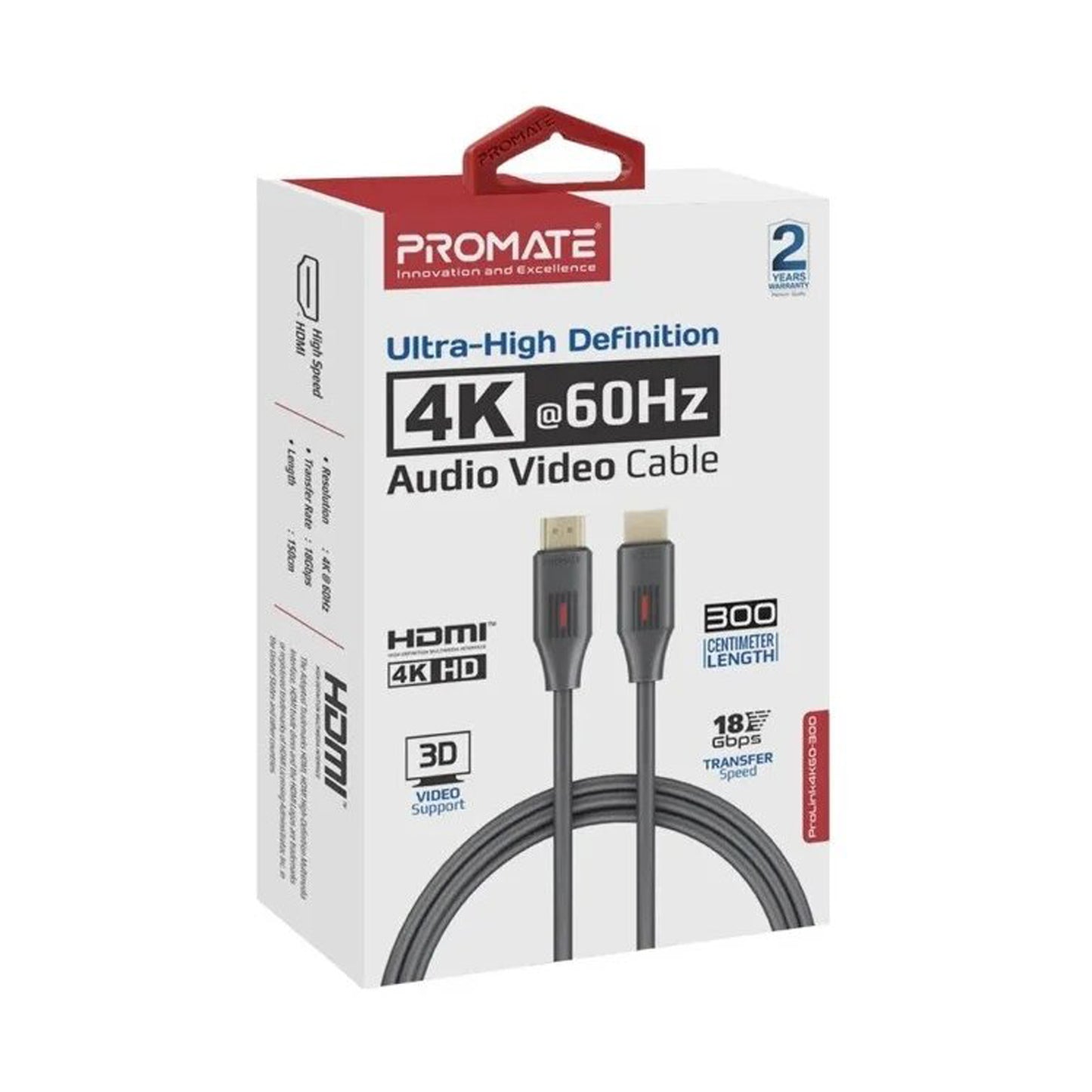 PROMATE Ultra-High Definition 4K@60Hz HDMI Cable