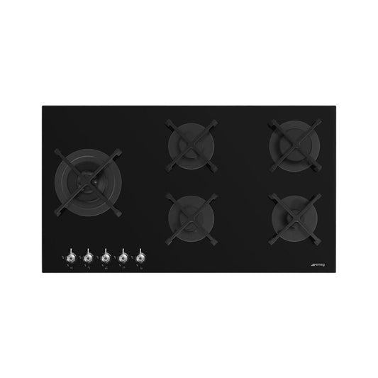 SMEG Hob 90 cm 5 Gas Burners Safety Classica Vitroceramic