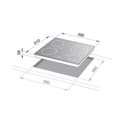 DELONGHI Hob 60 cm Electric Vitroceramic Black