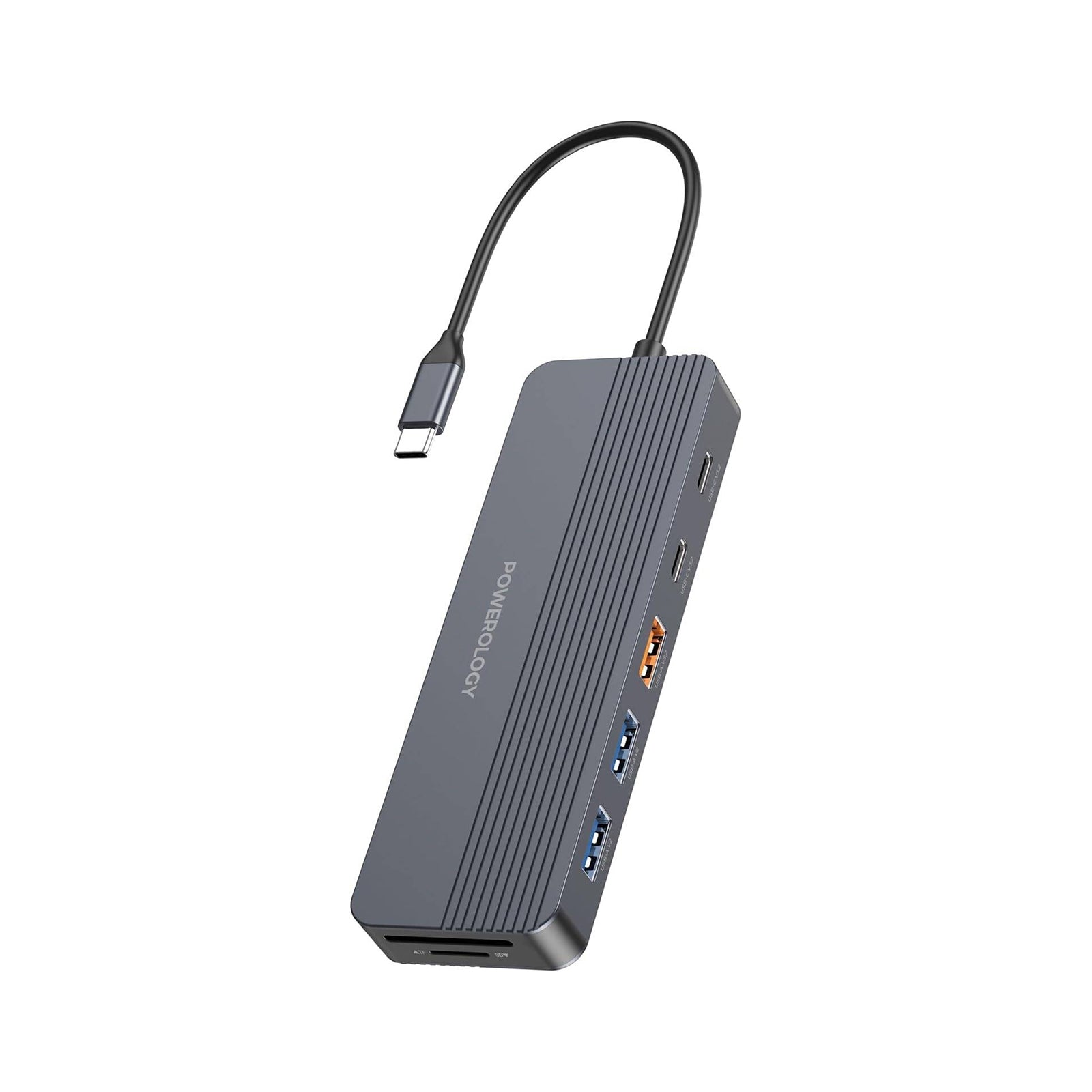 Powerology PD 100W 12-in-1 USB-C Hub 10GBPS - Gray POWEROLOGY