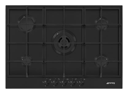 Smeg Gas Hob Classica Black Matt 75 cm