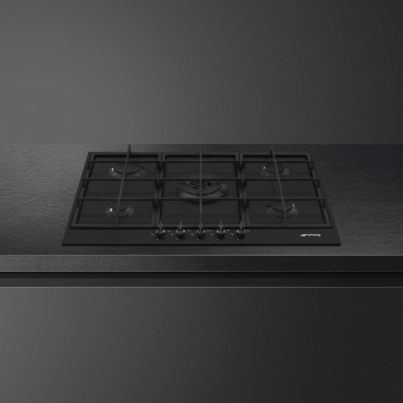 Smeg Gas Hob Classica Black Matt 75 cm