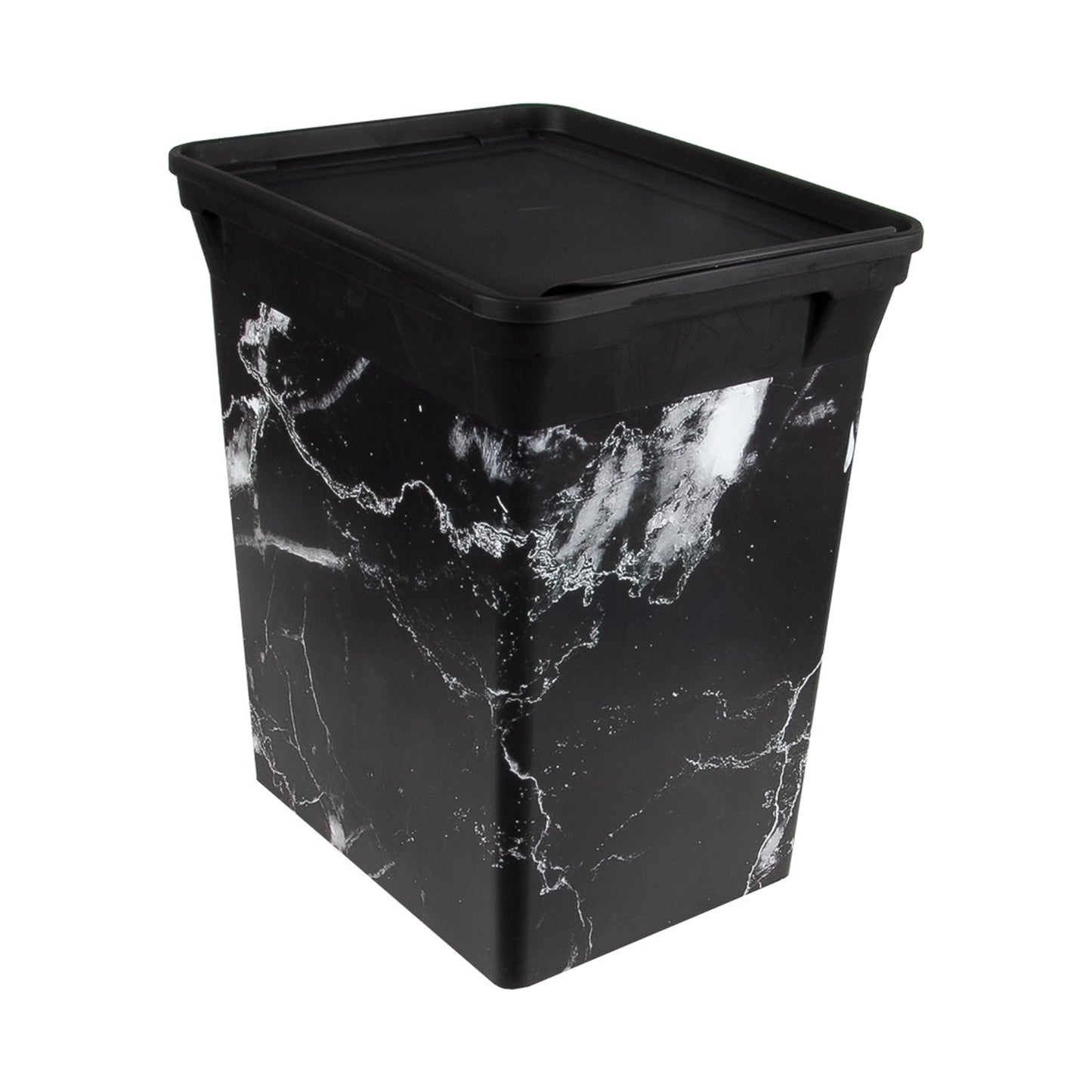 Qutu Trash Bin 10L Black Marble