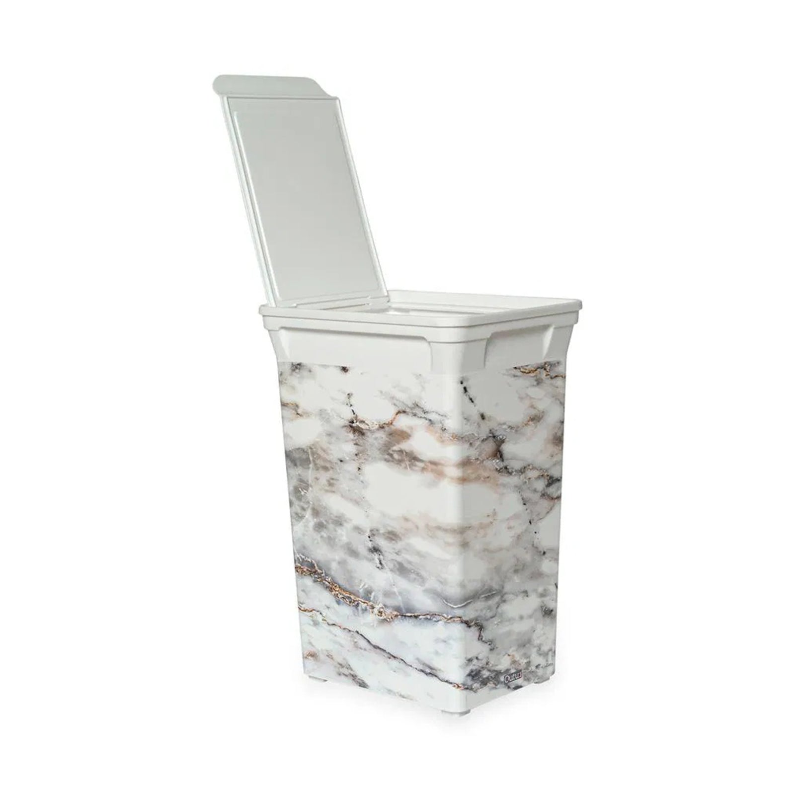 Qutu Trash Bin 40L White Marble