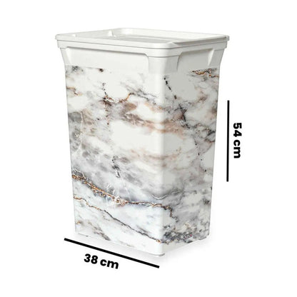 Qutu Trash Bin 40L White Marble