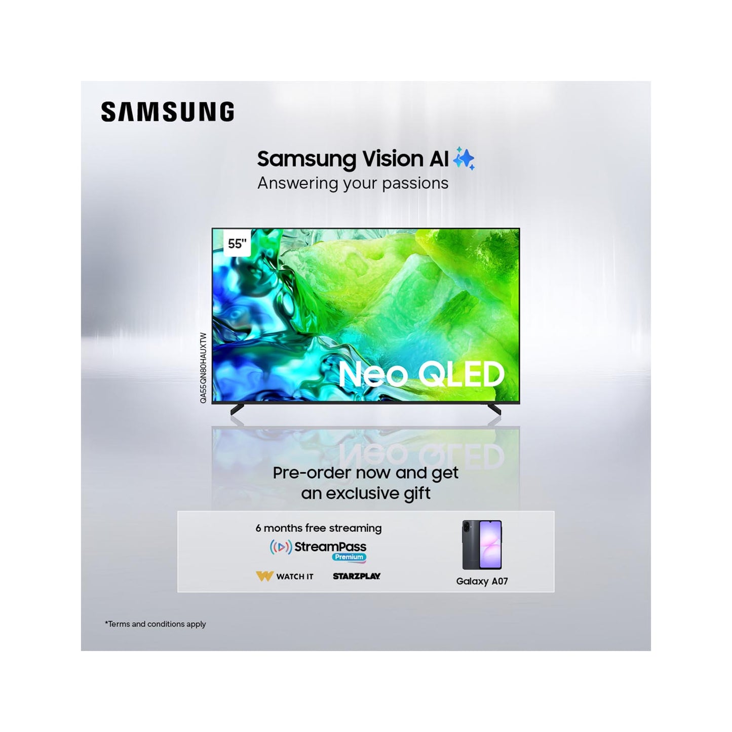 Samsung 55" Neo QLED QN80H 4K TV + A07 SAMSUNG