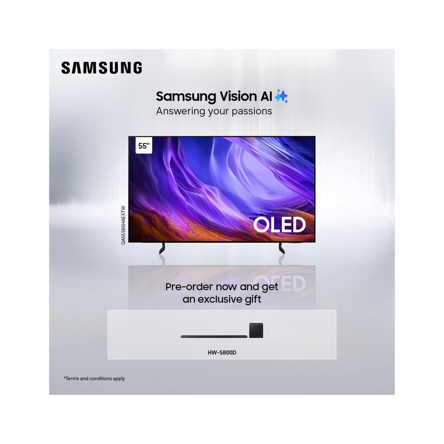 Samsung 55" OLED S85H 4K TV + Soundbar HW-S800 SAMSUNG