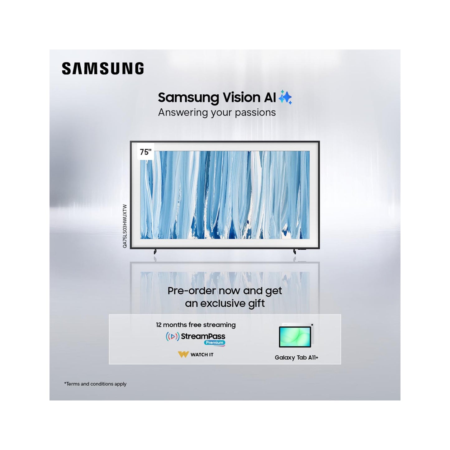 Samsung 75" The Frame Pro LS03H 4K TV + A11+ SAMSUNG