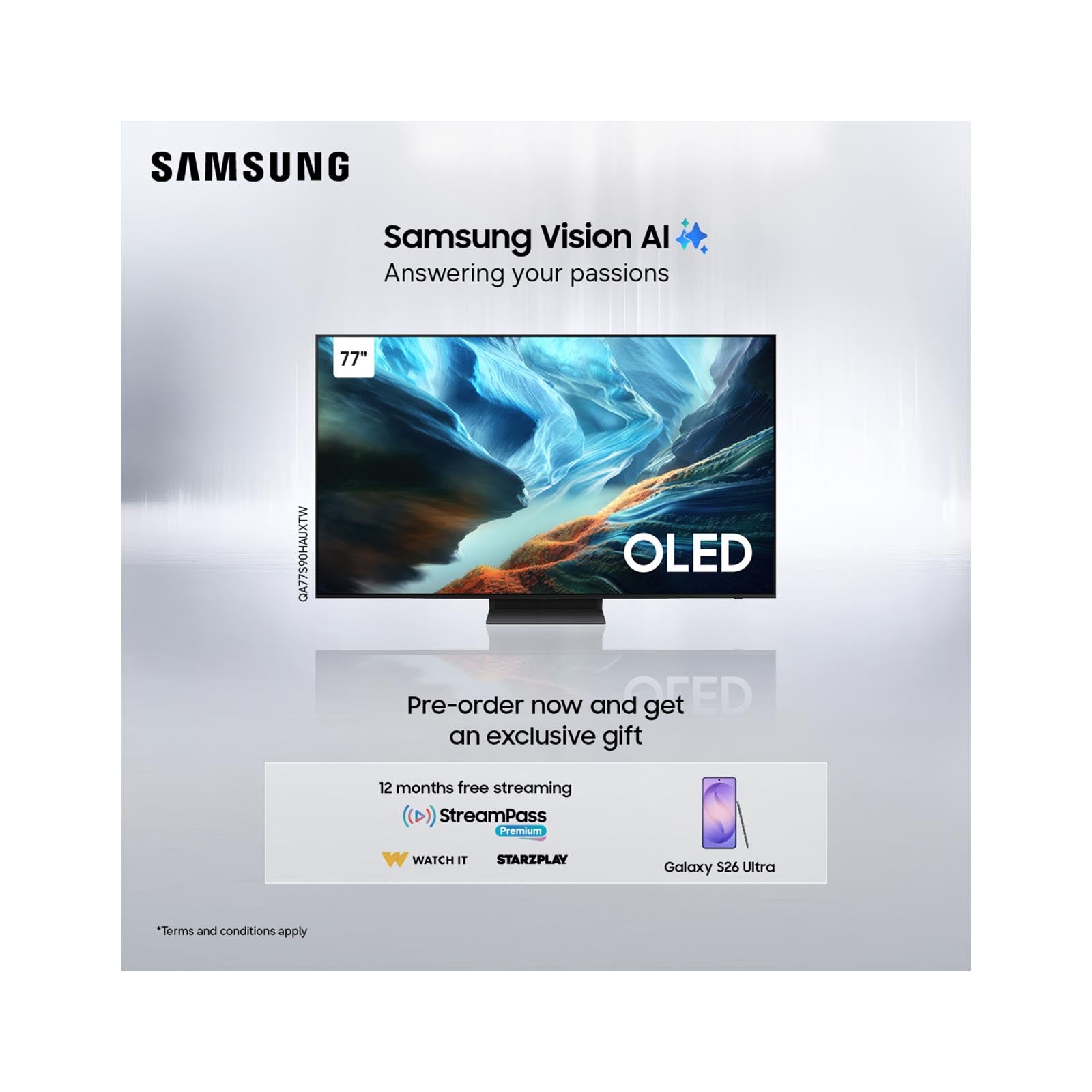 Samsung 77" OLED S90H 4K TV + S26 Ultra