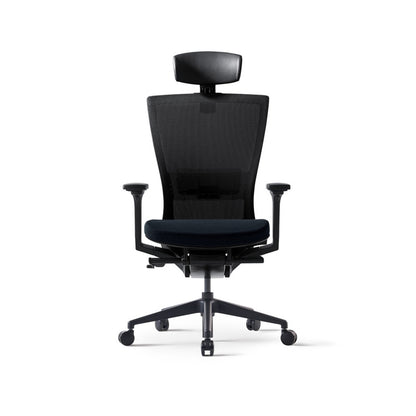 Radius High Mesh Back Chair+Adjustable Arms Black/Black Seat