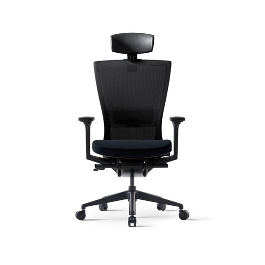 Radius High Mesh Back Chair+Adjustable Arms Black/Black Seat