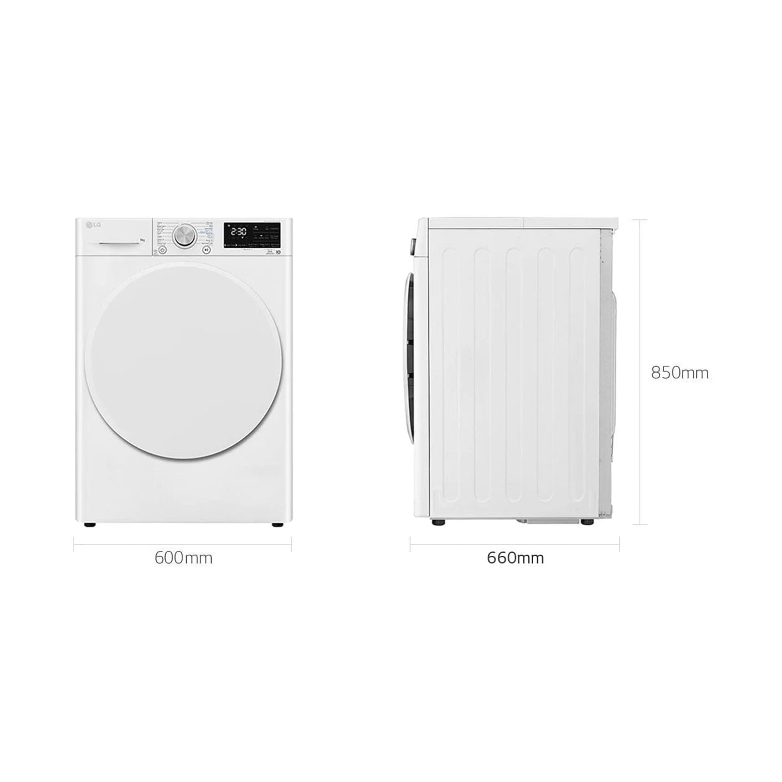 LG Dryer 9kg Dual Inverter Heat Pump White