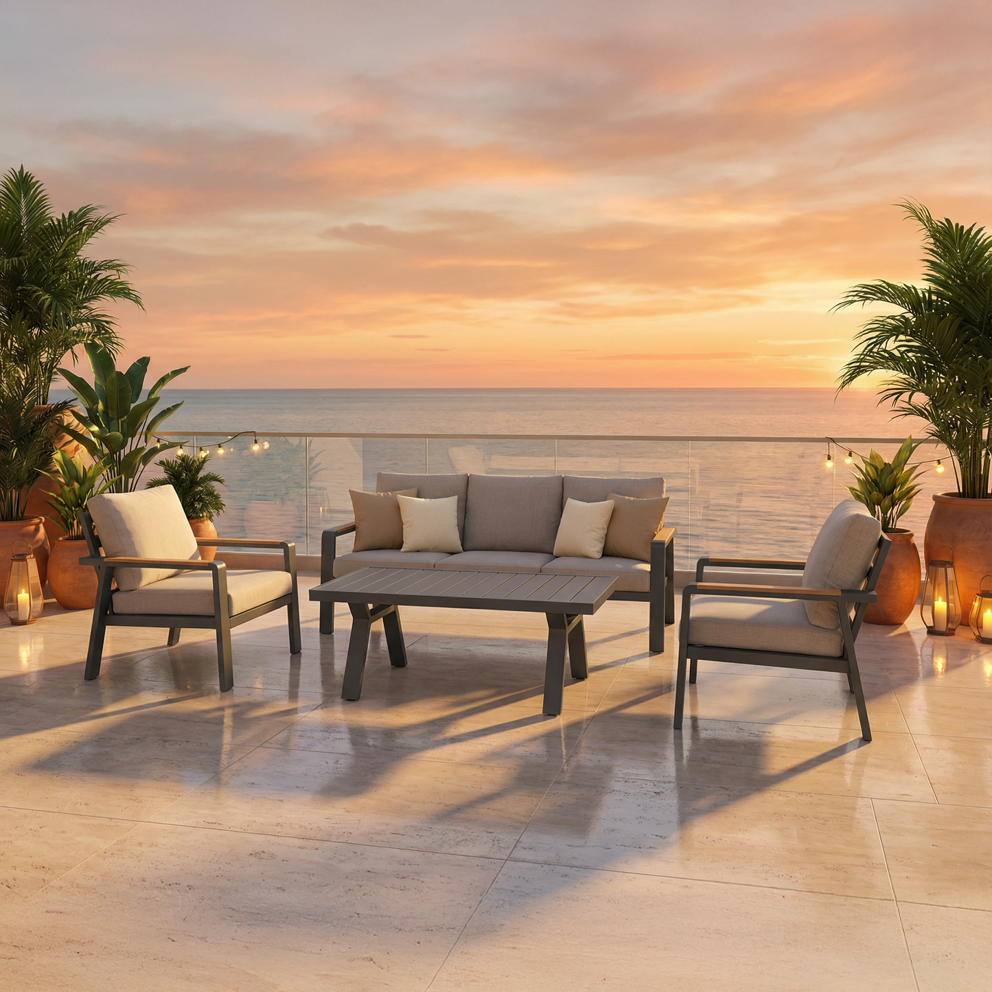 Outdoor Set Aluminuin Geneva 5S ELEGANT DESIGN