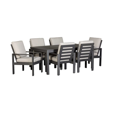 Outdoor Rotterdam Dining 1+6 Grey