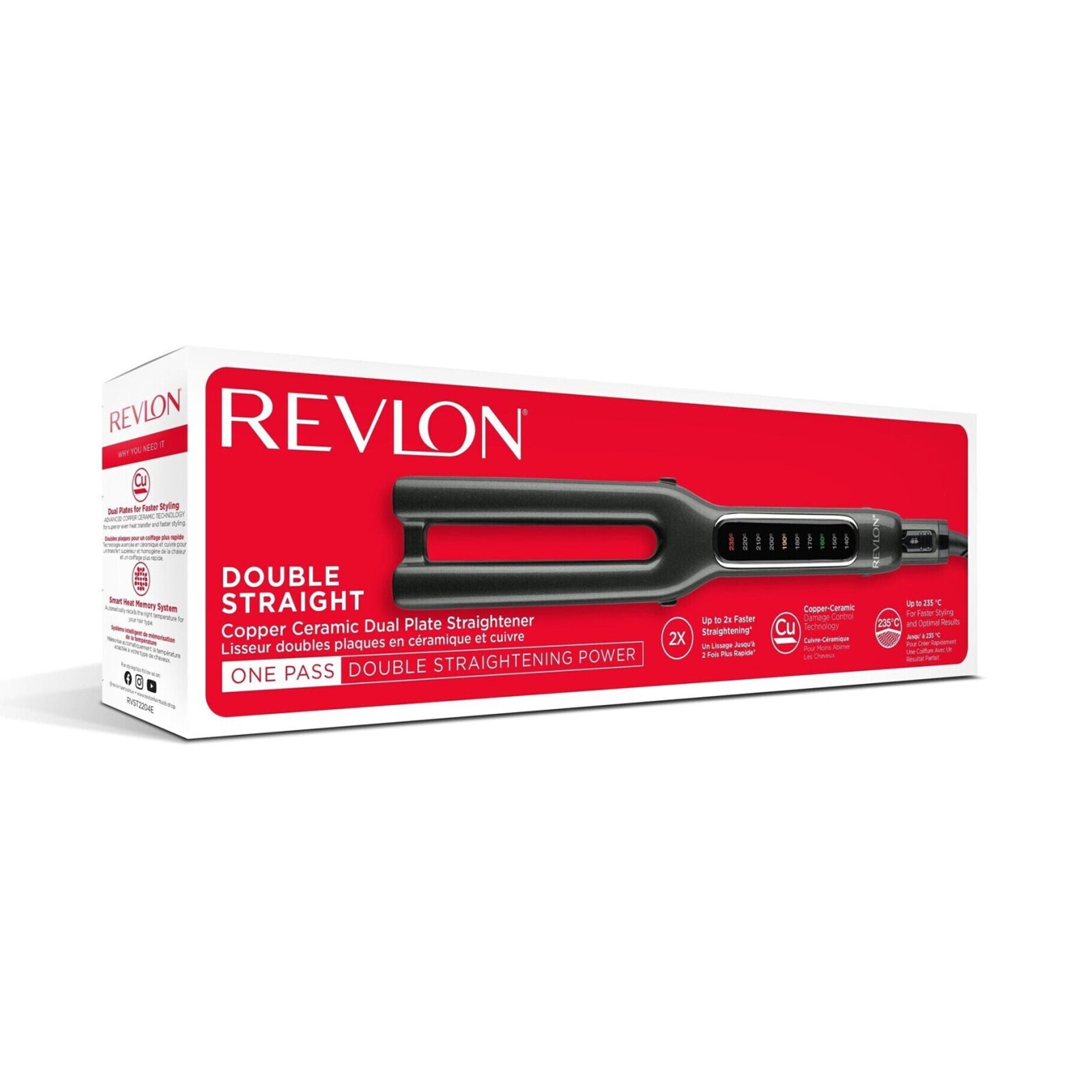 Revlon Hair Straightener Double Copper Ceramic 230c