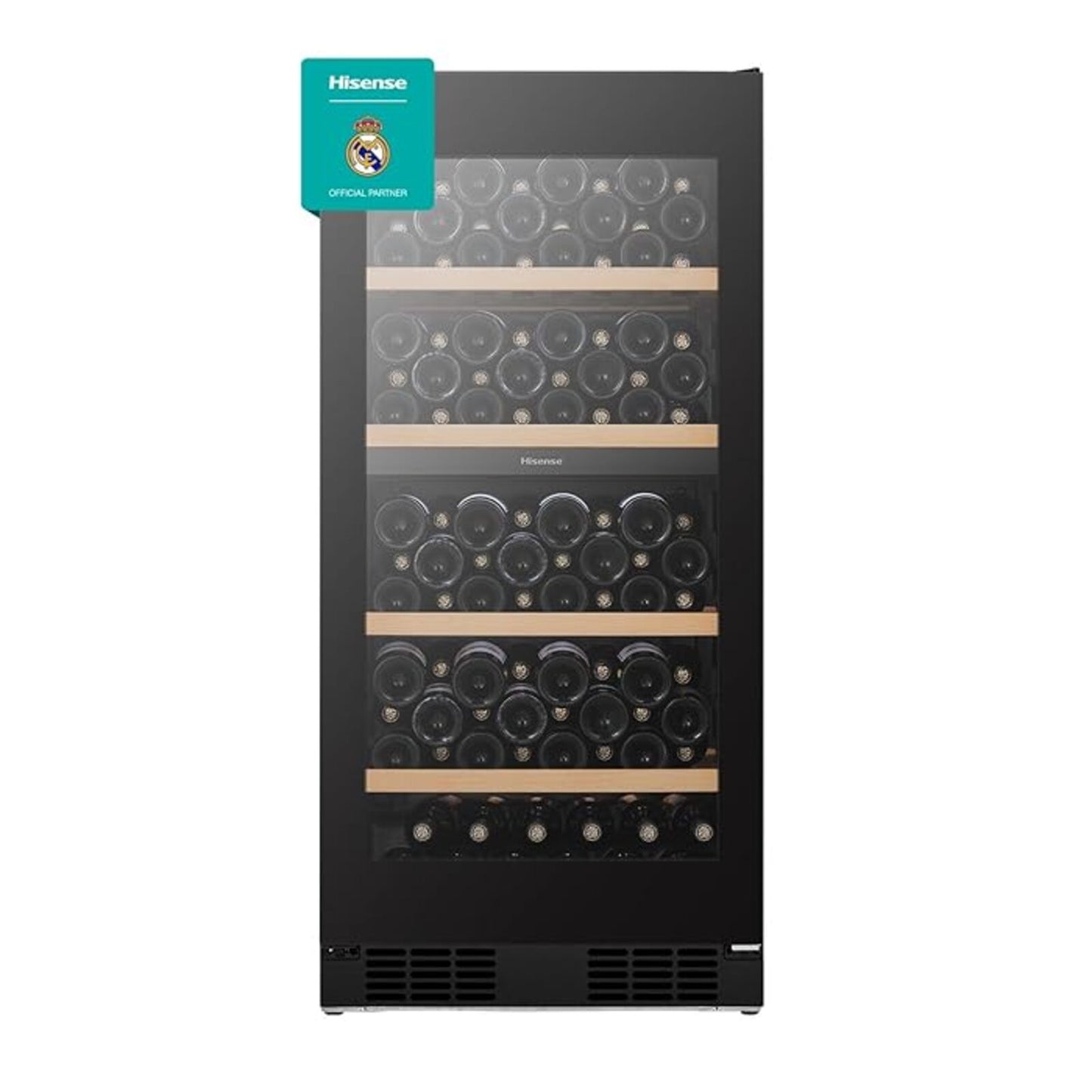 HISENSE Bottle Cooler 108 bottle Dual Temp Zone Black