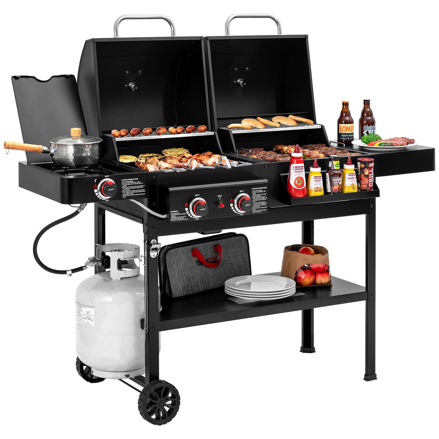 Royal Gourmet Gas & Charcoal BBQ With Side Burner