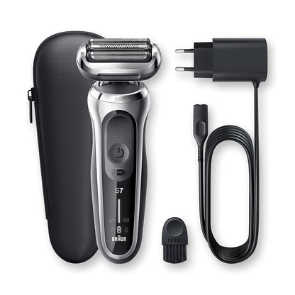 Braun Shaver Wet & Dry shaver with travel case, silver