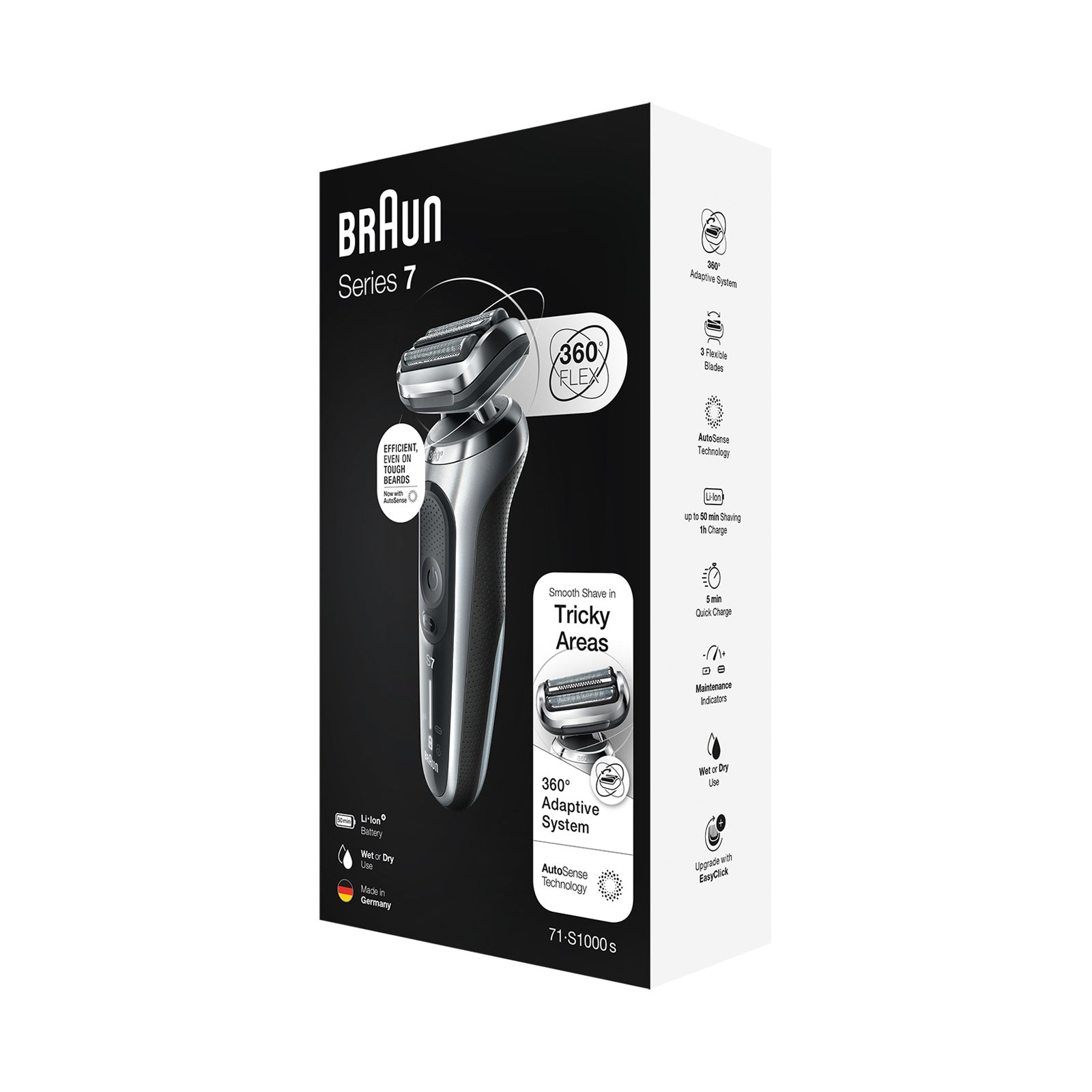 Braun Shaver Wet & Dry shaver with travel case, silver