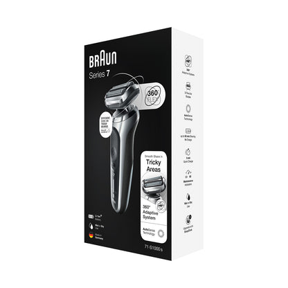 Braun Shaver Wet & Dry shaver with travel case, silver