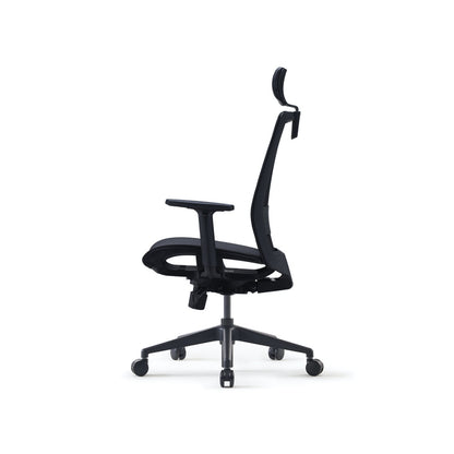 S35 High Back Chair + Adjustable Arms Black With Black Mesh