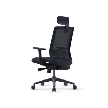S35 High Back Chair + Adjustable Arms Black With Black Mesh