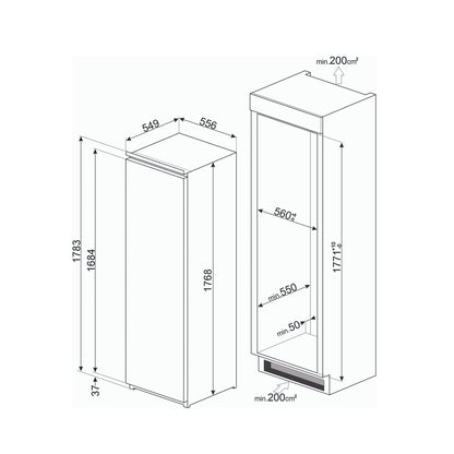 Smeg Refrigerator Built in 311 Litre White