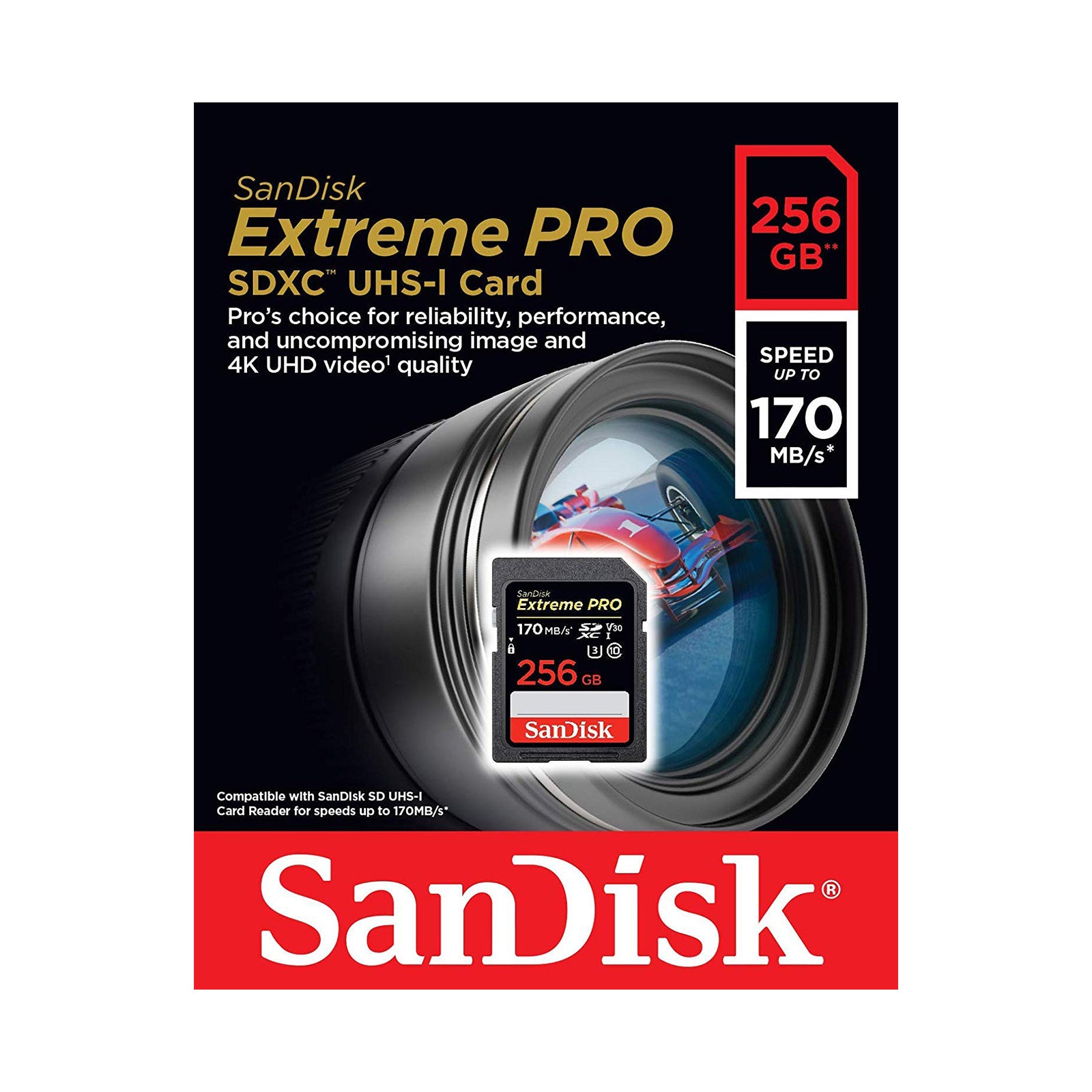 SANDISK SD EXTREME PRO 256GB - 200-140 MB/S - 1334X