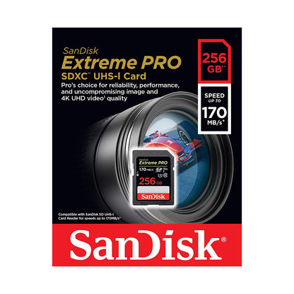 SANDISK SD EXTREME PRO 256GB - 200-140 MB/S - 1334X