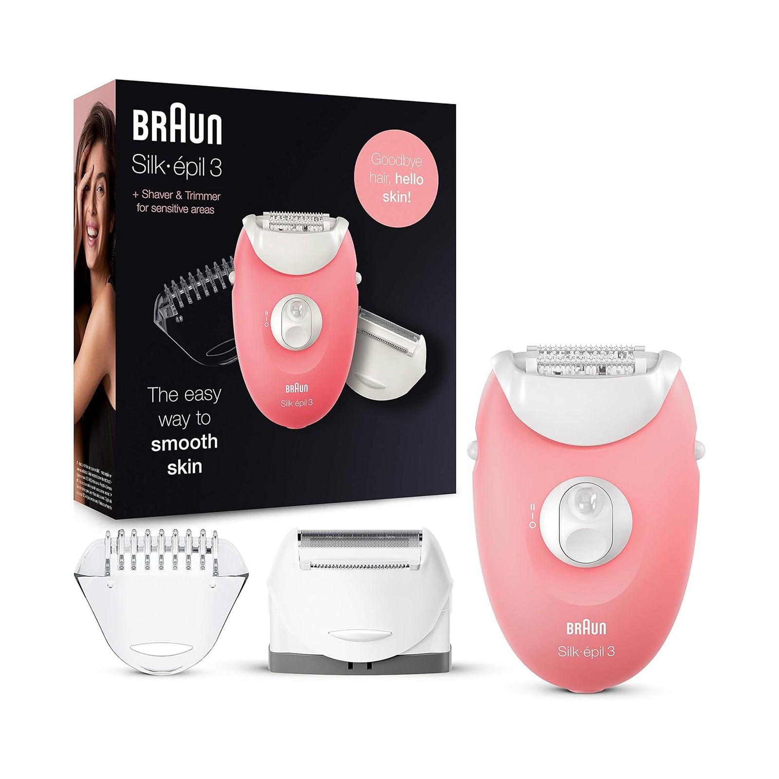 Braun Epilator Silk-Epil with 3 extras incl. shaver head.