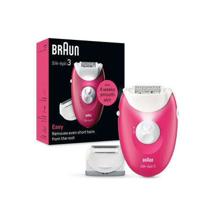 Braun Silk·EPIL 3 Epilator pink With Shaver Head