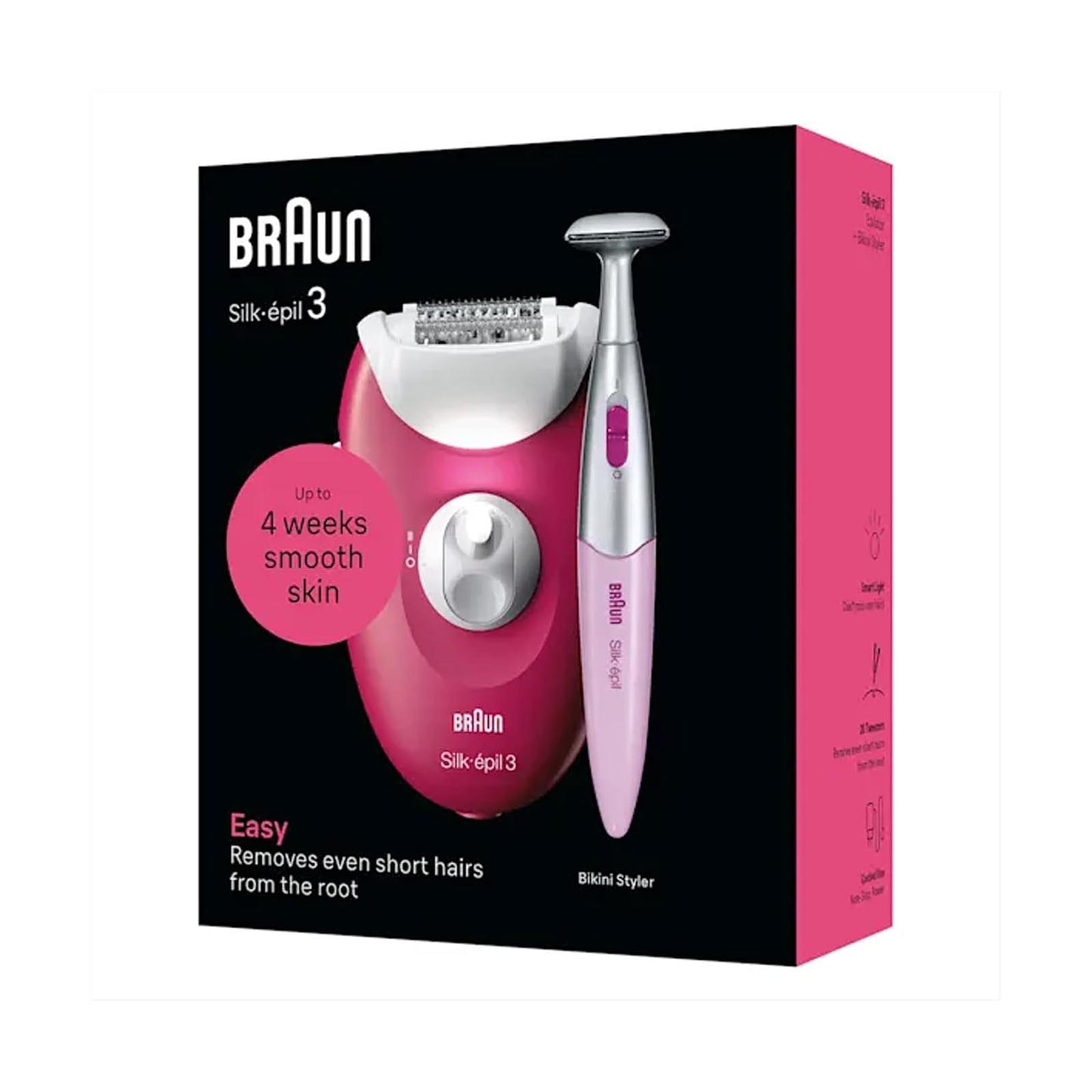 Braun Silk-épil 3 Non-Stop Corded Epilator Pink BRAUN