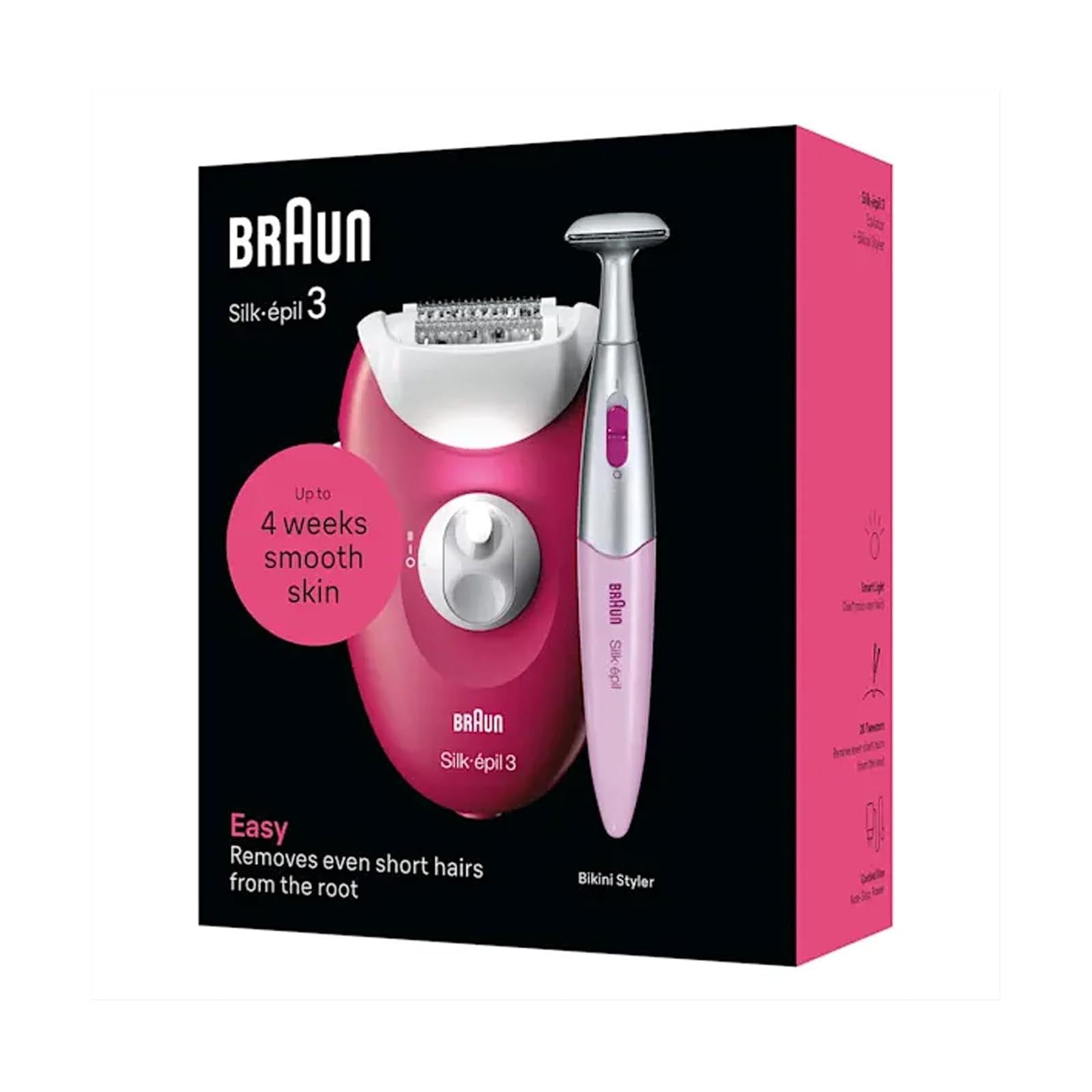 Braun Silk-épil 3 Non-Stop Corded Epilator Pink