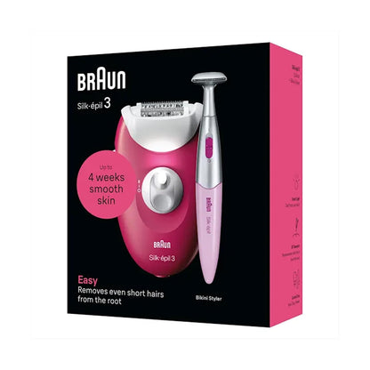 Braun Silk-épil 3 Non-Stop Corded Epilator Pink BRAUN