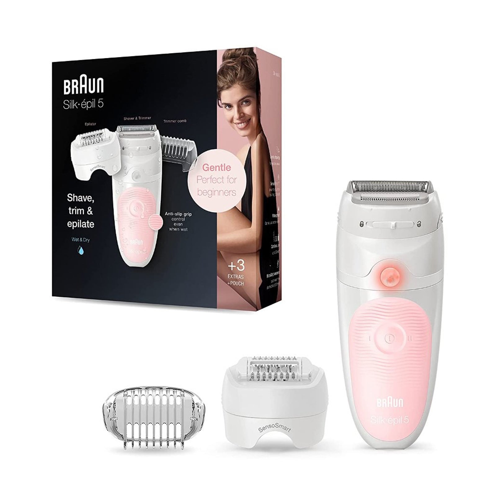 Braun Silk-épil  Wet & Dry epilator with 4 extras incl.