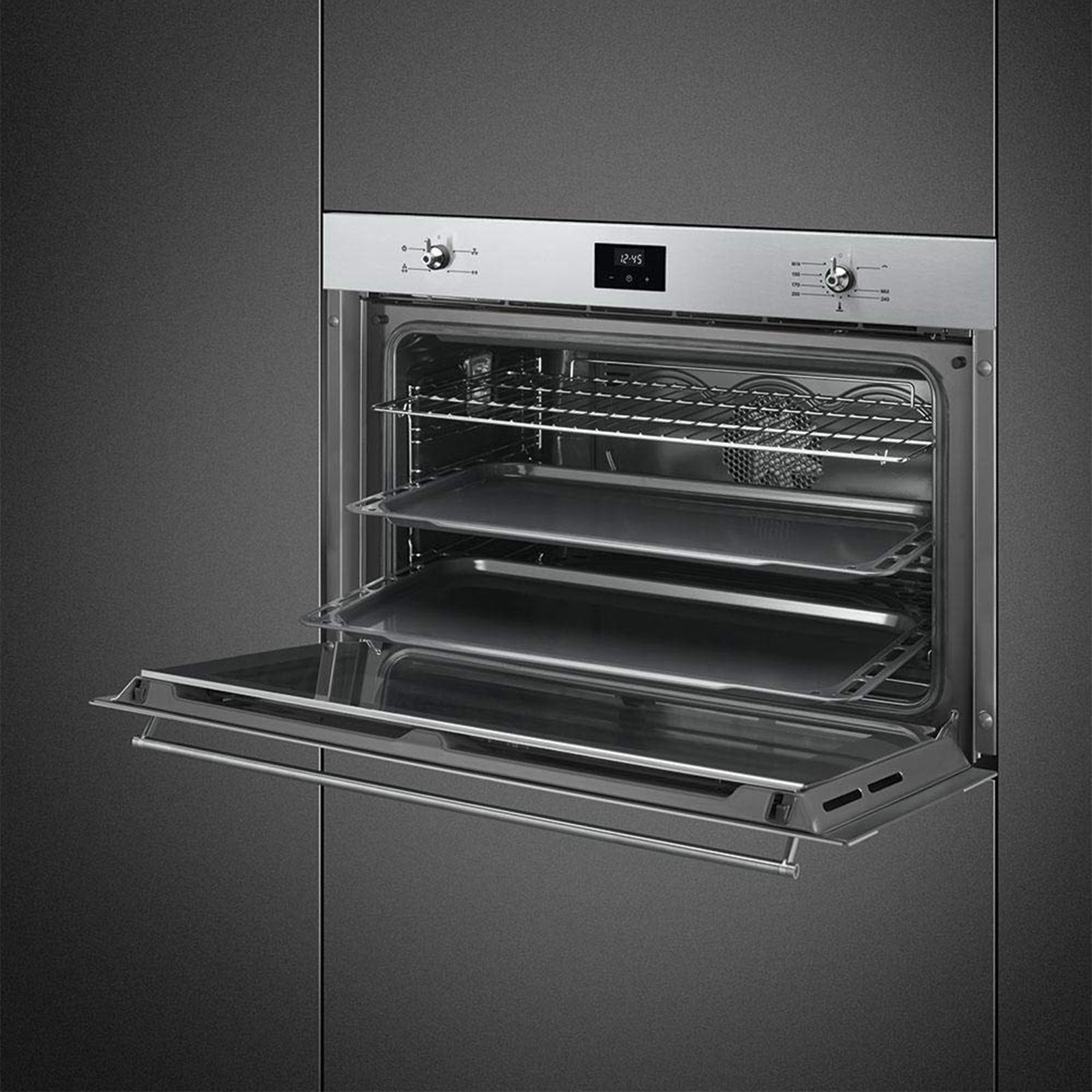 SMEG Oven 90 cm Gas 116 L Convection Stainless Steel