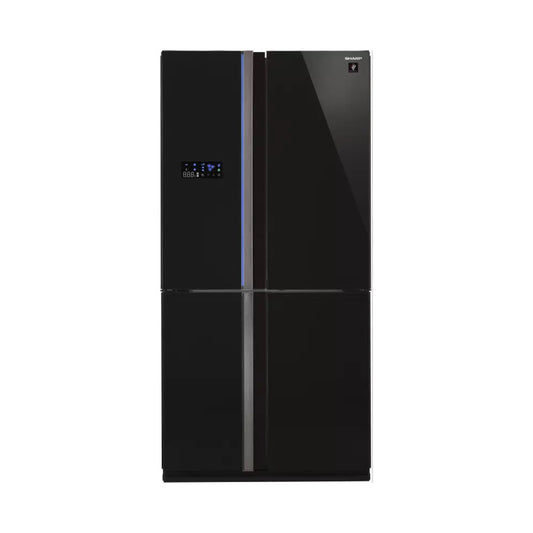 SHARP* Refrigerator 4 Doors 26CF Black Glass Supreme
